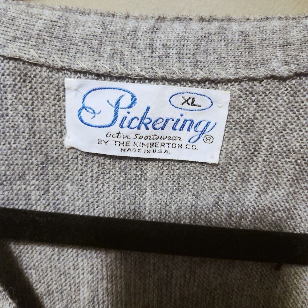 Vintage Gray Gannon Golf Club Grandpa Cardigan Sweater acrylic XL T USA preppy - Picture 8 of 9